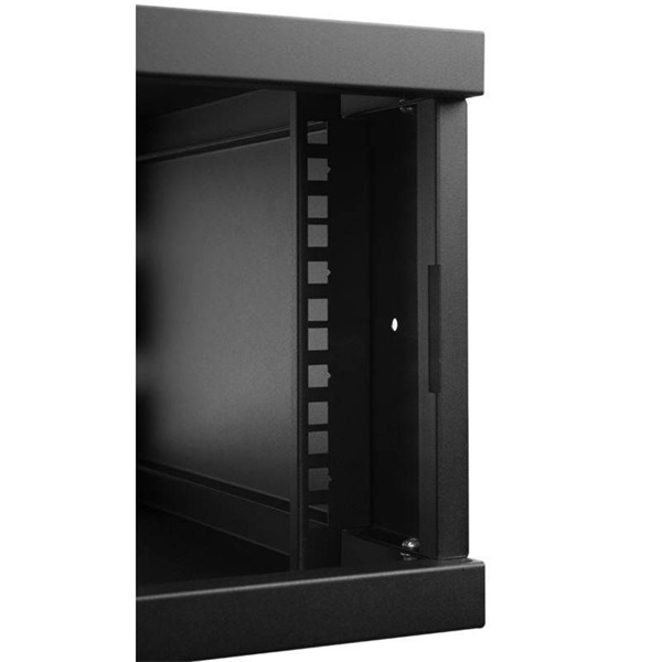 Stalflex RC19-4U-350GB 19" 4U 350 mm mély lapraszerelt fekete üveg ajtós fali rack szekrény (Újracsomagolt)