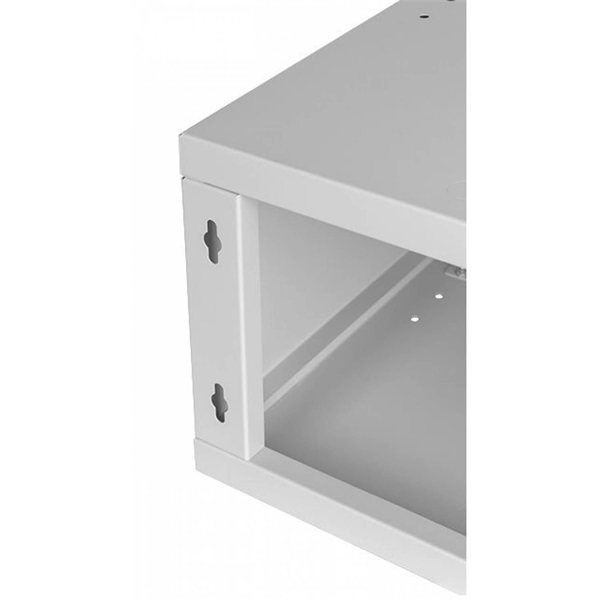 Stalflex RC19-4U-350GG 19" 4U 350 mm mély lapraszerelt szürke üveg ajtós fali rack szekrény (Használt - A)