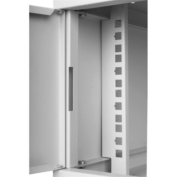 Stalflex RC19-4U-450GG 19" 4U 450 mm mély lapraszerelt szürke üveg ajtós fali rack szekrény (Újszerű)