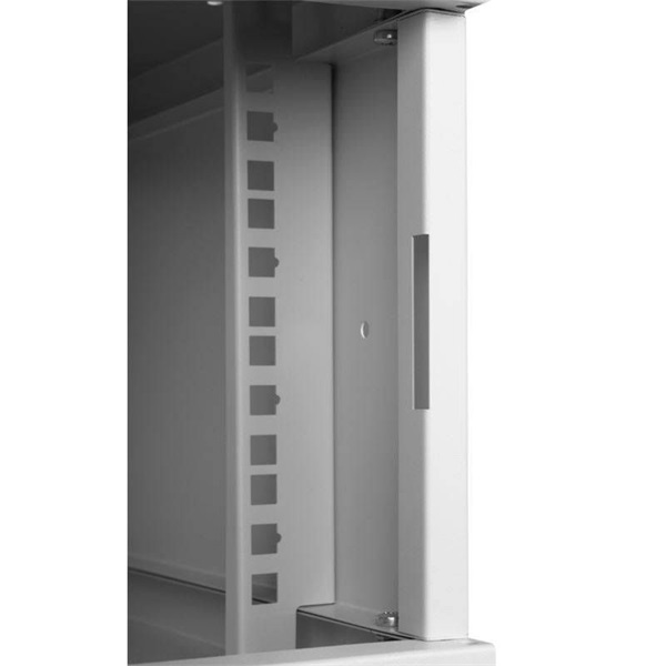 Stalflex RC19-4U-450GG 19" 4U 450 mm mély lapraszerelt szürke üveg ajtós fali rack szekrény (Újszerű)