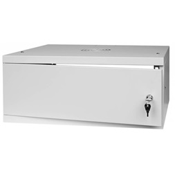 Stalflex RC19-4U-450MG 19" 4U 450 mm mély lapraszerelt szürke fém ajtós fali rack szekrény (Újszerű)