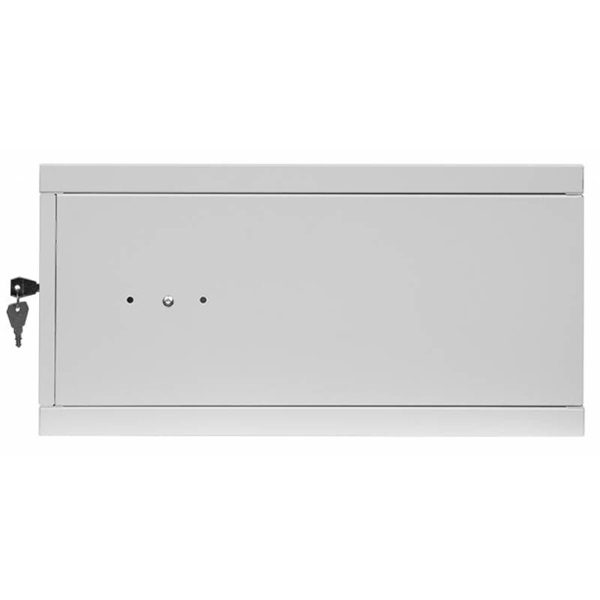 Stalflex RC19-4U-450MG 19" 4U 450 mm mély lapraszerelt szürke fém ajtós fali rack szekrény (Újszerű)