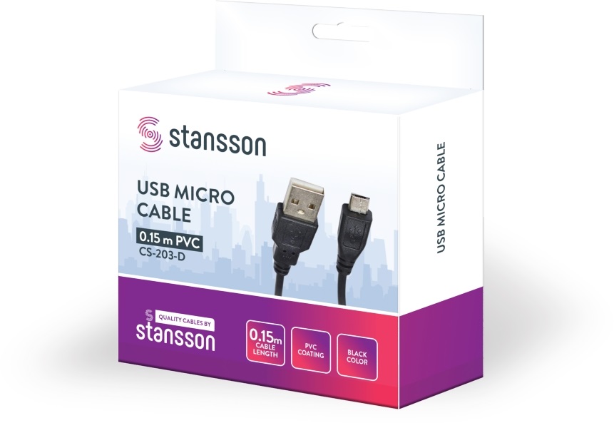 Stansson 15cm USB micro kábel