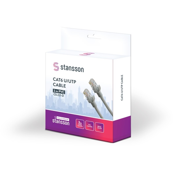 Stansson 3m Cat6 U/UTP kábel
