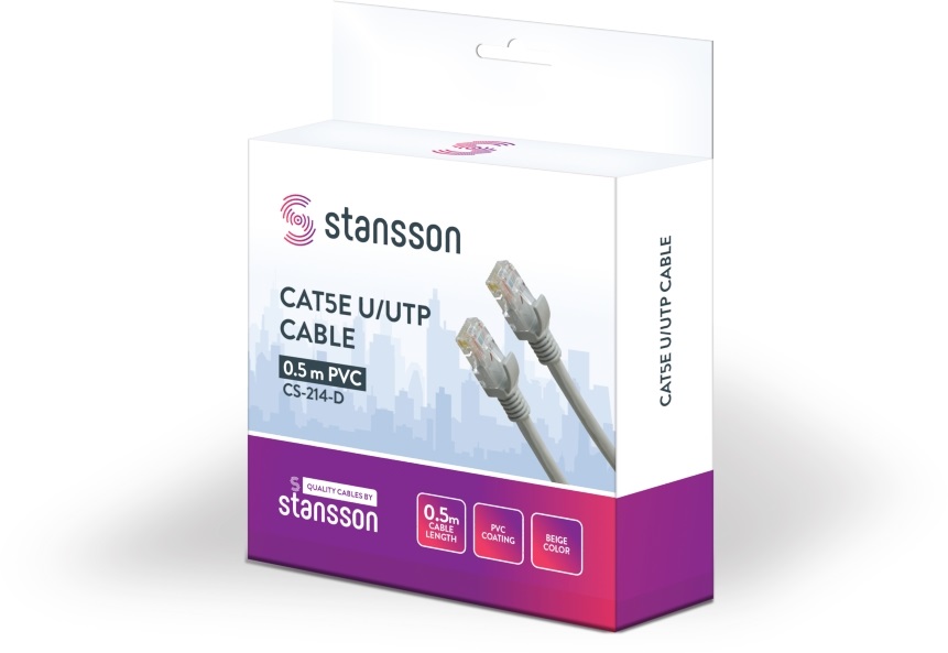 Stansson 50cm Cat5e U/UTP kábel