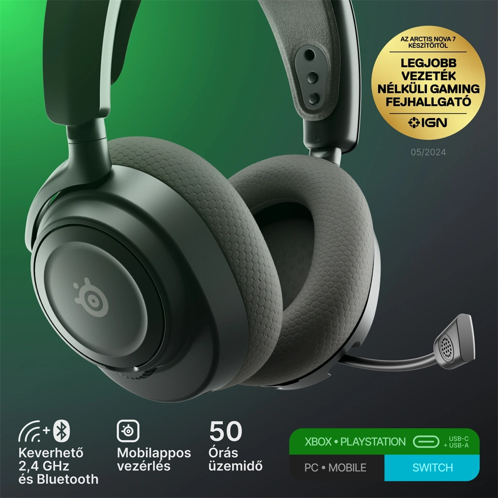 SteelSeries Arctis Nova 7X Gen 2 vezeték nélküli fekete gamer headset