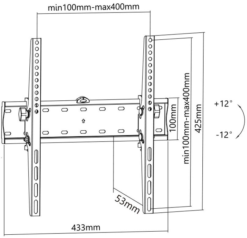 Stell SHO 3300 30"-60" VESA 400x400 slim dönthető fali konzol
