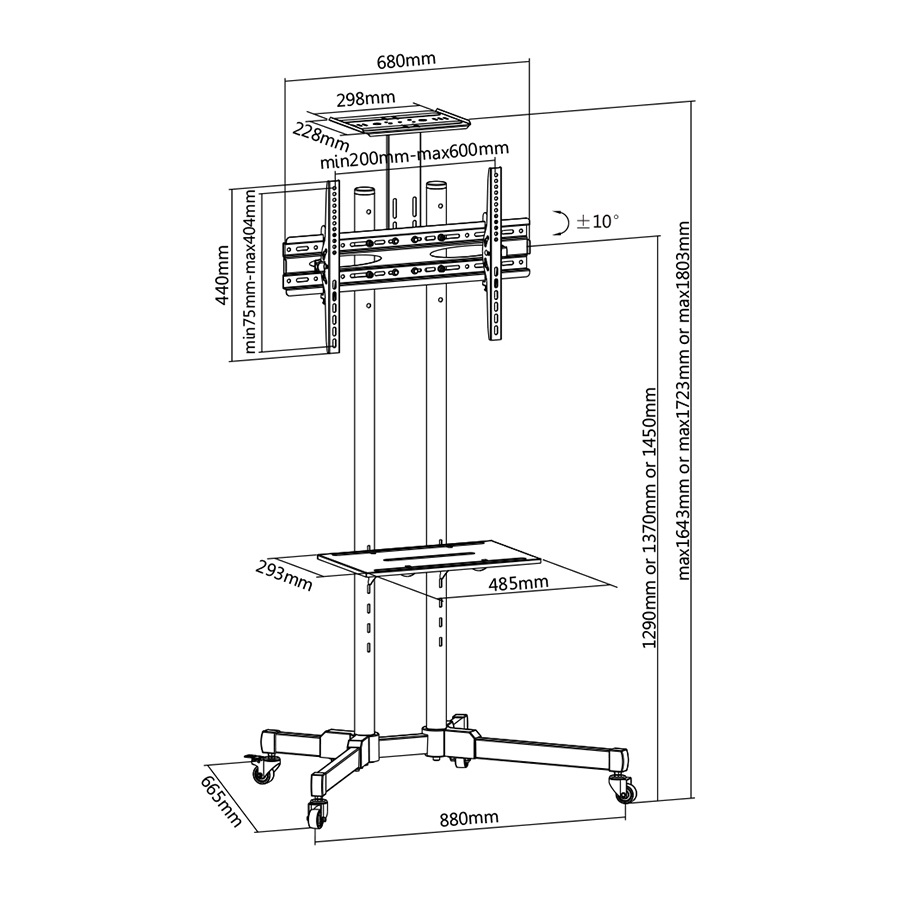 Stell SOS 4000 40"-70" VESA 600x400 prezentációs állvány (Újszerű)