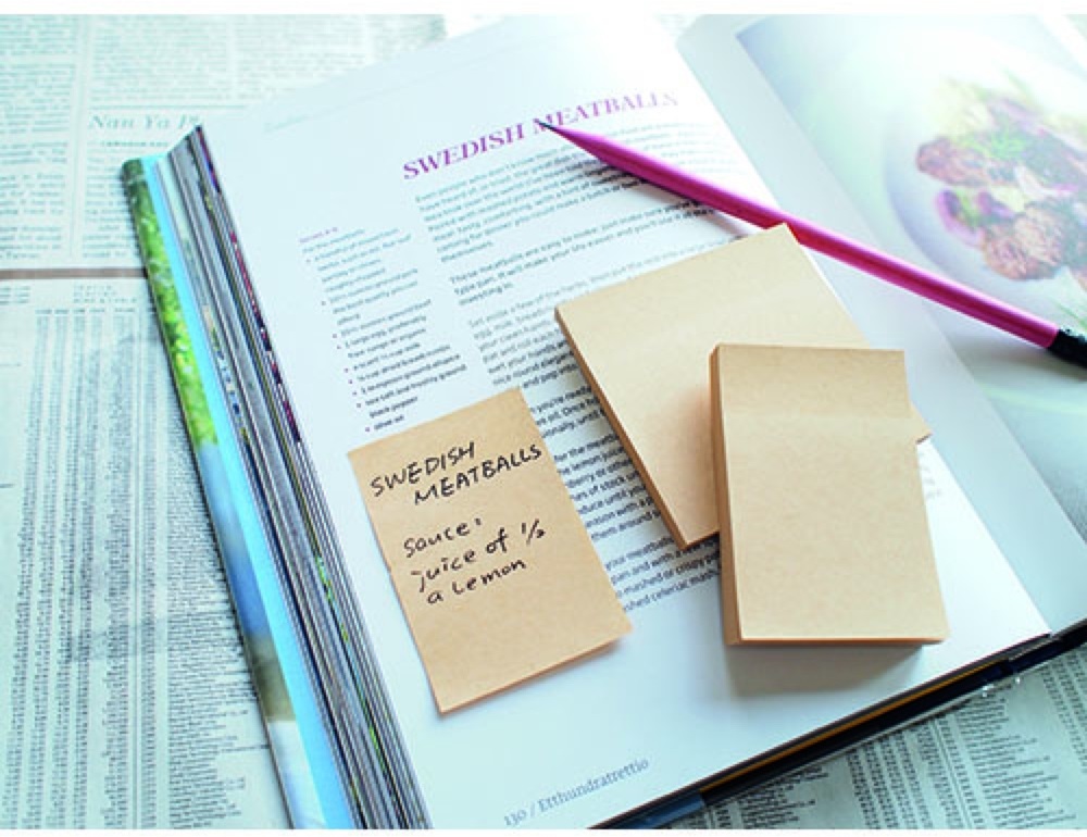 Stick`N KraftNotes 76x51 mm 100 lap öntapadós natúr újrahasznosított jegyzettömb