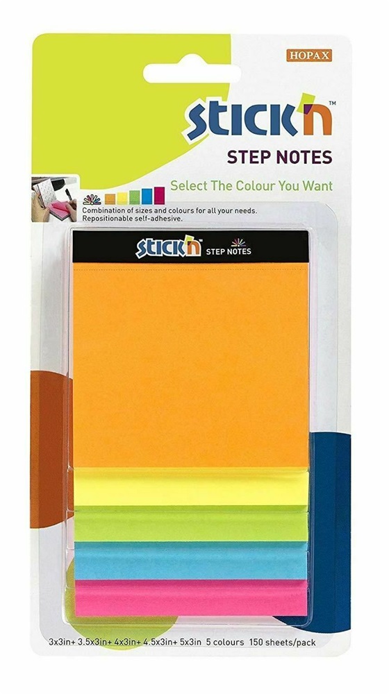 Stick`N MagicCube Step Notes 150lap több méretű neon színes jegyzettömb