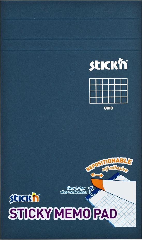 Stick`N 190,5x114 mm 50 lap/tömb négyzetrácsos fehér öntapadó jegyzetfüzet
