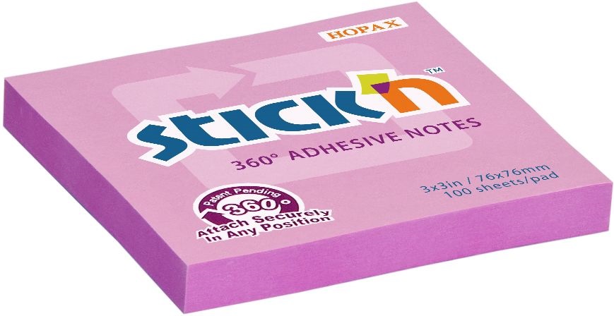 Stick`N 360° 76x76 mm 100 lap pink öntapadó jegyzettömb