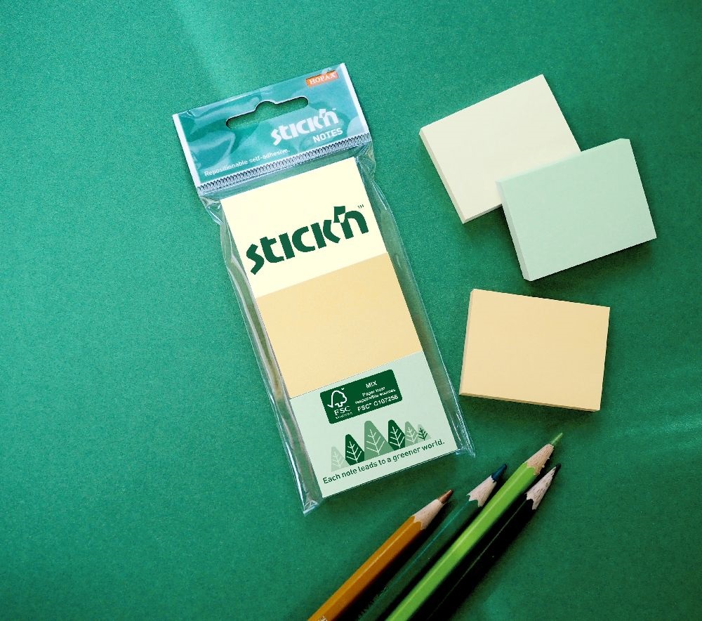 Stick`N 38x51 mm 3x100 lap (3 tömb/csomag) vegyes pasztell színek öntapadó jegyzettömb