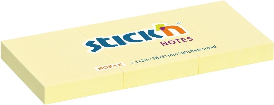 Stick`N 38x51 mm 3x100 lap pasztell sárga öntapadó jegyzettömb