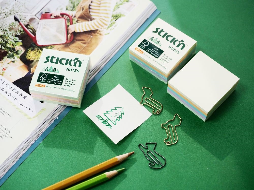 Stick`N 51x51 mm 240 lap az erdő színei pasztell mix öntapadó kockatömb