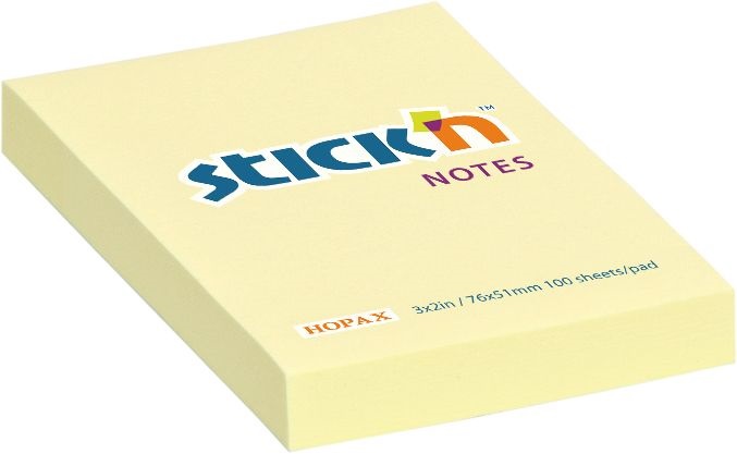 Stick`N 76x51 mm 100 lap pasztell sárga öntapadó jegyzettömb