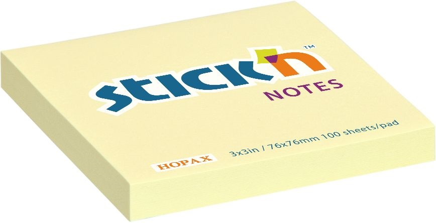 Stick`N 76x76 mm 100 lap pasztell sárga öntapadó jegyzettömb