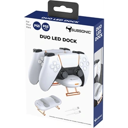 Subsonic SA5632 PS5 Duo LED fehér kontroller töltőállomás