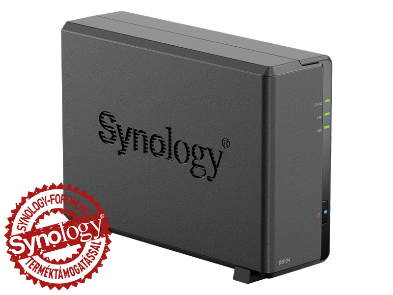 Synology DiskStation DS124 1x SSD/HDD NAS + regisztrációs kártya