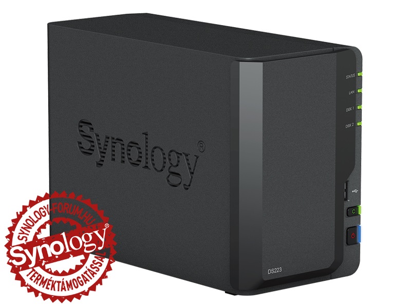 Synology DiskStation DS223 2x SSD/HDD NAS + regisztrációs kártya