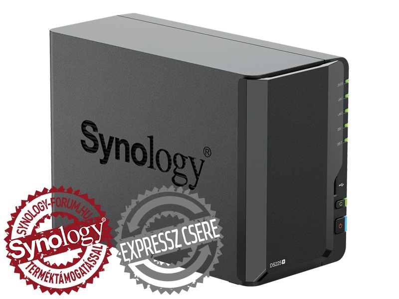 Synology DiskStation DS225+ (2GB) 2x SSD/HDD NAS + regisztrációs kártya