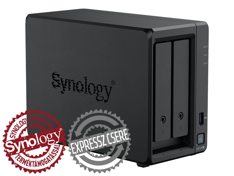 Synology DiskStation DS725+ (4GB) 2x SSD/HDD NAS + regisztrációs kártya