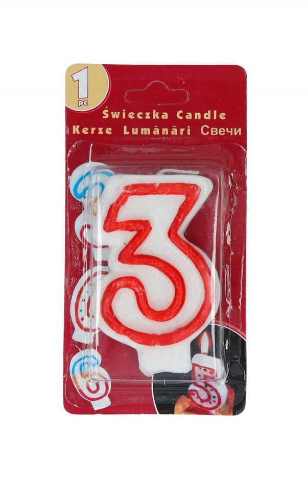 Születésnapi gyertya - 3-as szám