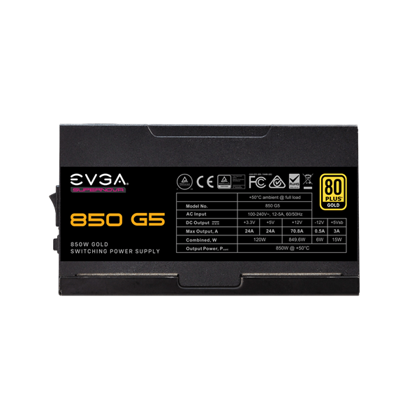 TÁP EVGA SuperNOVA 850 G5, 80 Plus Gold 850W, Fully Modular
