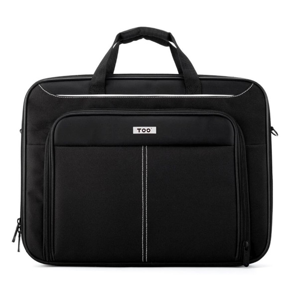 TOO 15,6" fekete notebook táska fehér dekor csíkkal (Újszerű)