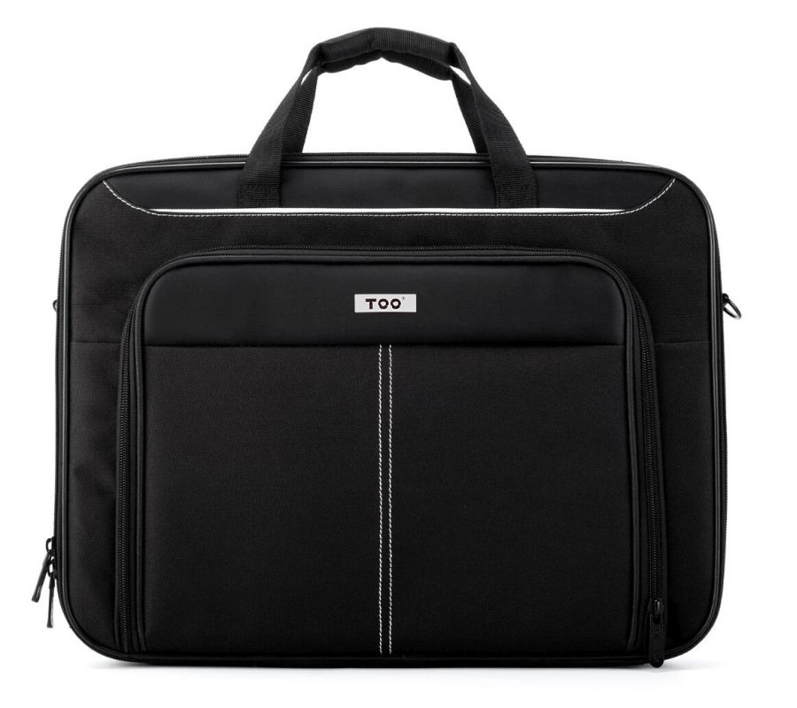 TOO 15,6" fekete notebook táska fehér dekor csíkkal (Újszerű)