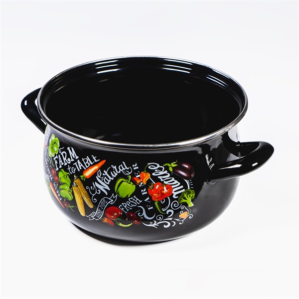 TOO BELLY FARM BLACK 2,8 literes, 18cm átmérő, 12cm magasságú lábas (fazék) üveg fedővel
