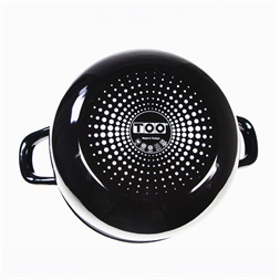 TOO BELLY FARM BLACK 2,8 literes, 18cm átmérő, 12cm magasságú lábas (fazék) üveg fedővel