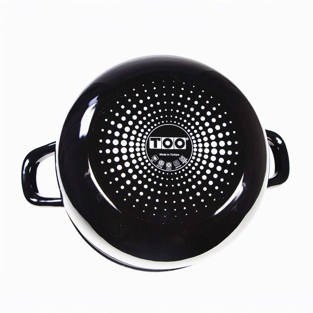 TOO BELLY FARM BLACK 2,8 literes, 18cm átmérő, 12cm magasságú lábas (fazék) üveg fedővel