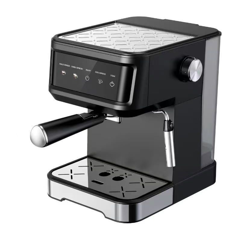 TOO CM-850-B Eszpresszó kávéfőző tejhabosítóval, érintő kapcsolókkal, 20 bar, 850W, fekete-rozsdamentes (Újszerű)