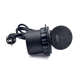 TOO GPS-103-1B IP20,1x 2P+F,USB-A,Type-C,Qi töltés,HDMI, fekete asztalba süllyeszthető elosztó (Újszerű)