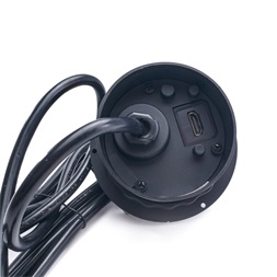 TOO GPS-103-1B IP20,1x 2P+F,USB-A,Type-C,Qi töltés,HDMI, fekete asztalba süllyeszthető elosztó (Újszerű)