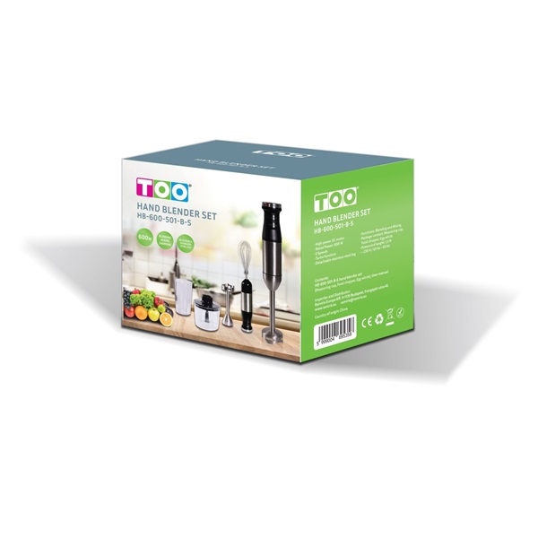 TOO HB-600-501 3in1 fekete-inox botmixer (Újszerű)