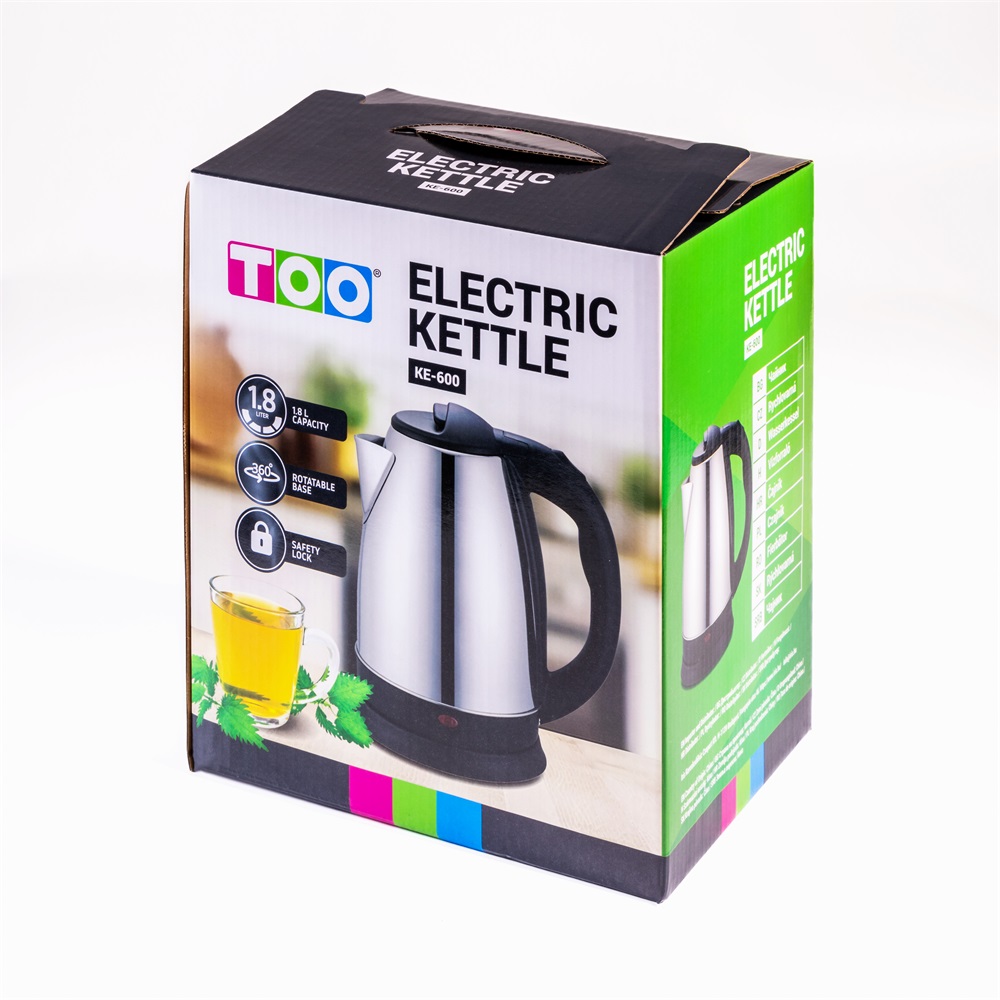 TOO KE-600 1,8L-es ezüst vízforraló (Újszerű)
