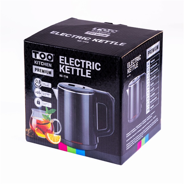 TOO KE-710 0,8L-es fekete prémium vízforraló (Használt - A)