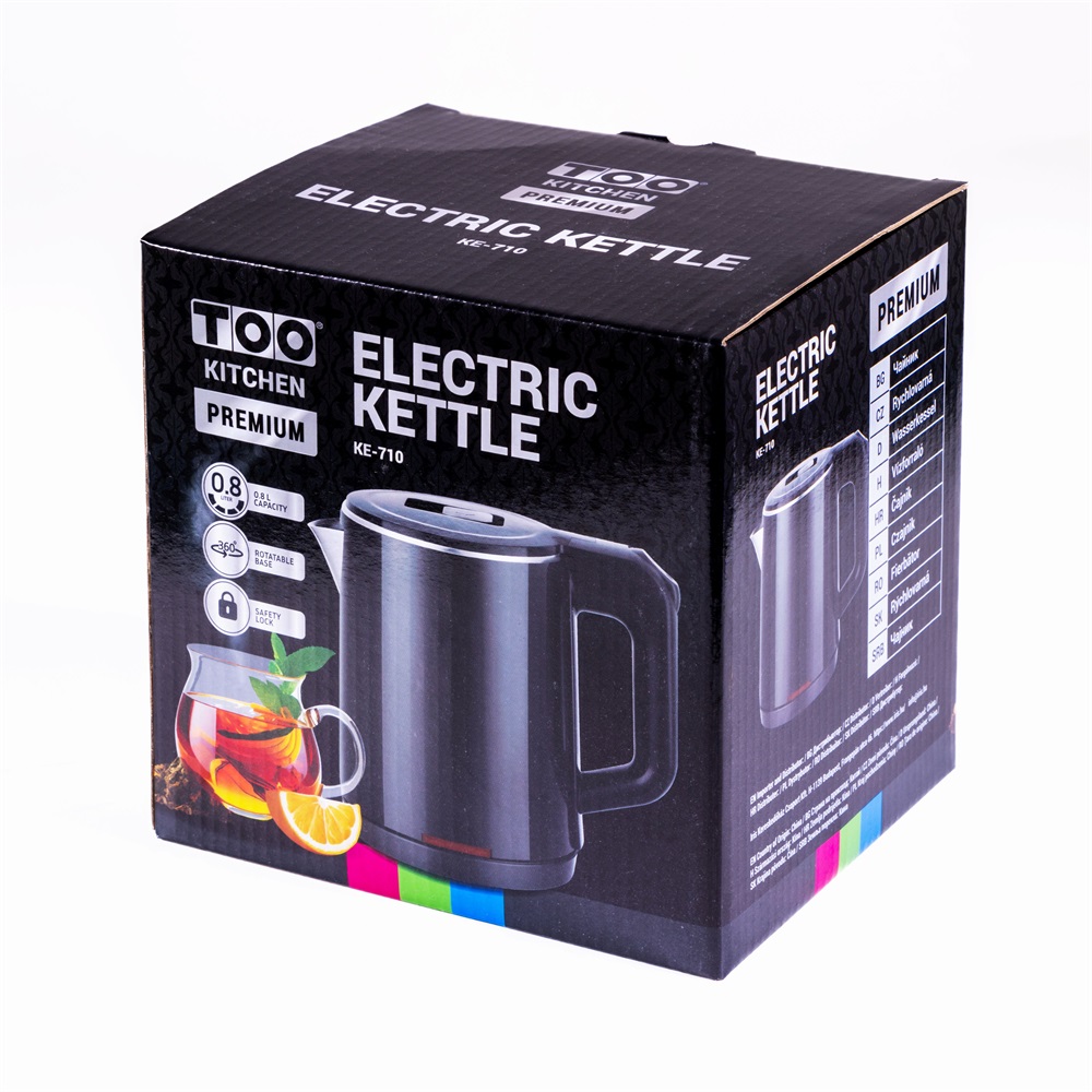 TOO KE-710 0,8L-es fekete prémium vízforraló (Használt - A)