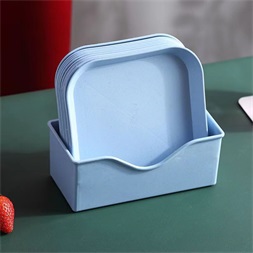 TOO KT-115 10db-os vegyes színekben búzaszalma műanyag tányér szett, 15×15×1.5cm (Újracsomagolt)