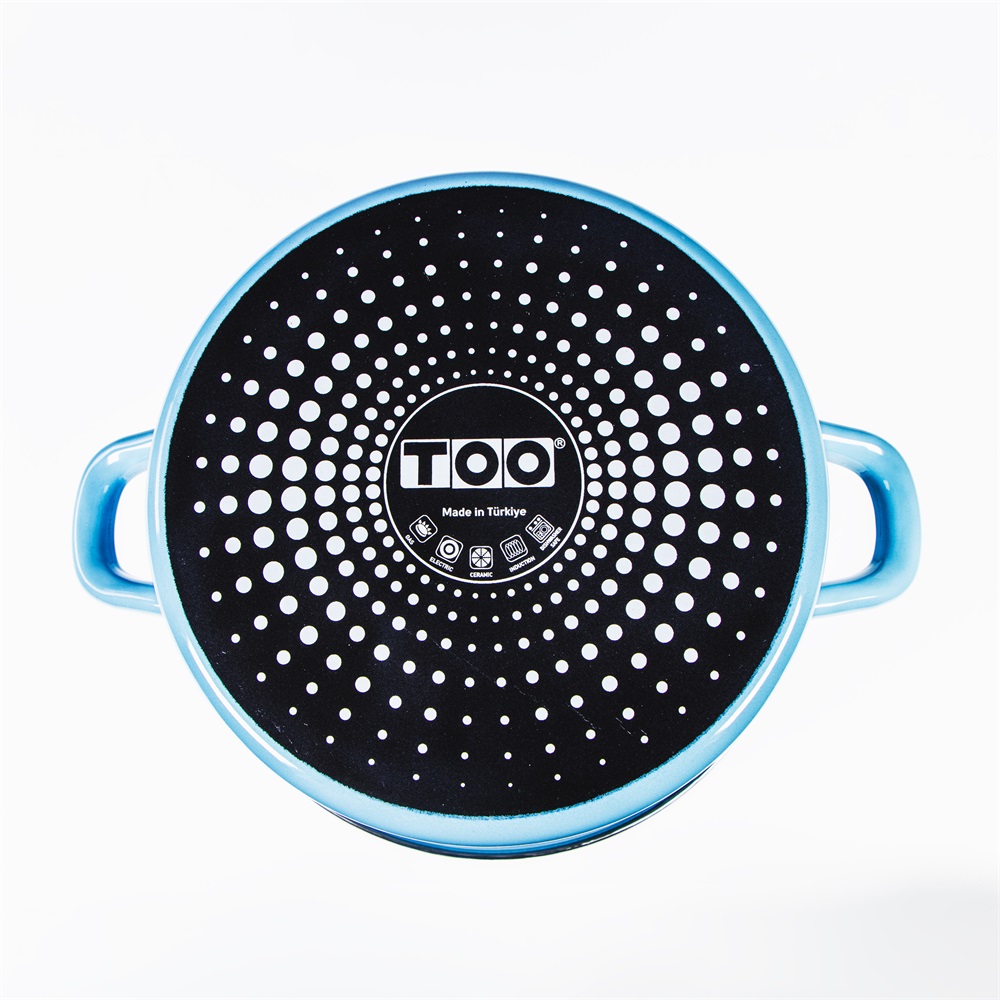 TOO LINE BLUE 5,5 literes, 24cm átmérő, 12cm magasságú lábas (fazék) üveg fedővel
