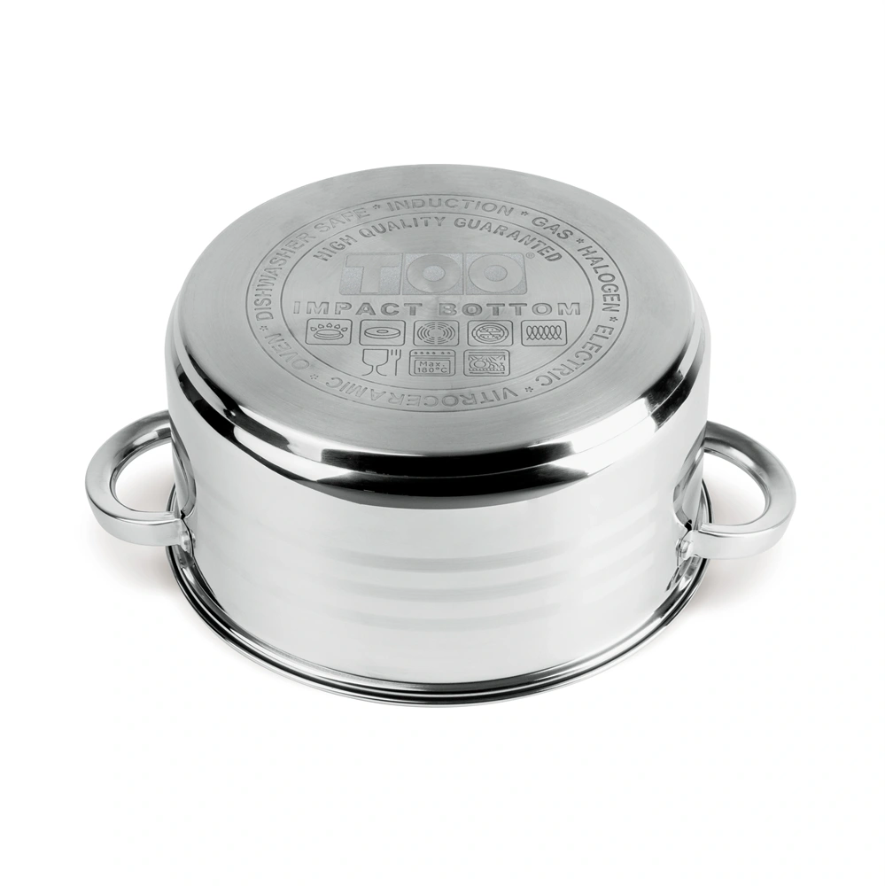 TOO LP-7170 prémium rozsdamentes 6 darabos edénykészlet, 7,2 liter+10 liter+13,3 liter fazék/lábas+fedők