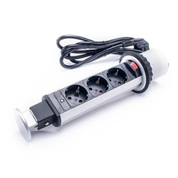 TOO PPS-300-3S IP20, 3x 2P+F, ezüst asztalba süllyeszthető elosztó (Újszerű)
