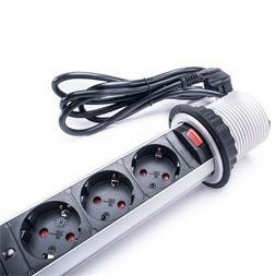 TOO PPS-300-3S IP20, 3x 2P+F, ezüst asztalba süllyeszthető elosztó (Újszerű)