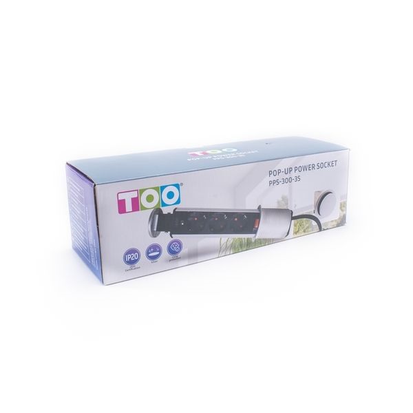 TOO PPS-300-3S IP20, 3x 2P+F, ezüst asztalba süllyeszthető elosztó (Újszerű)