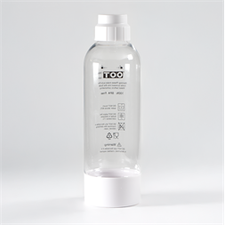 TOO SODA BOTTLE-M-100-W Újrafelhasználható fehér BPA mentes palack szódagéphez, 1 literes