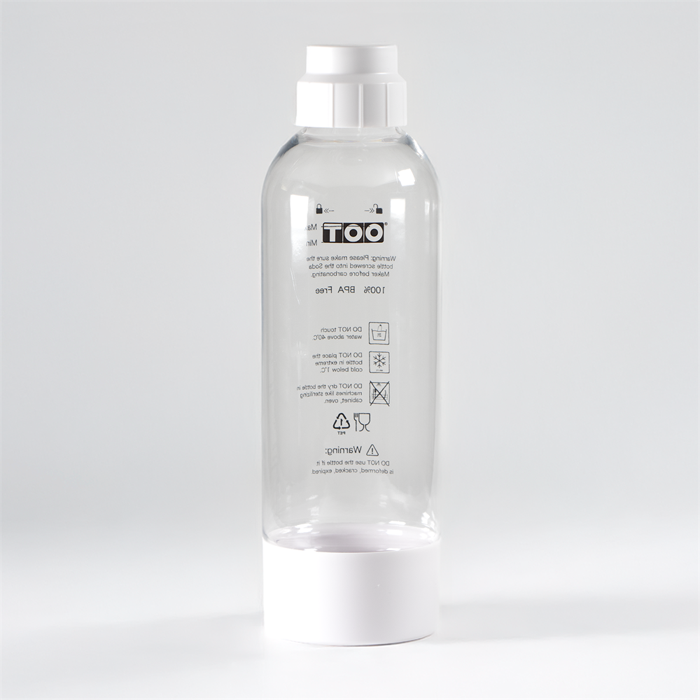 TOO SODA BOTTLE-M-100-W Újrafelhasználható fehér BPA mentes palack szódagéphez, 1 literes