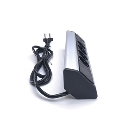 TOO VPS-317-4S IP20, 4x 2P+F, 2x USB-A, ezüst asztalra rögzíthető elosztó (Újszerű)