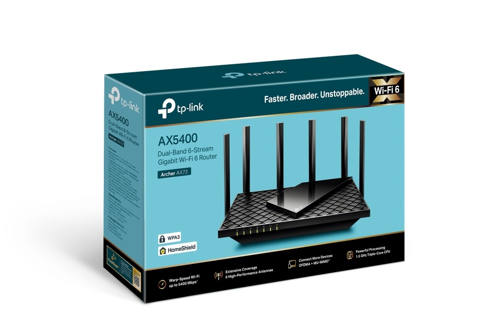 TP-Link Archer AX73 AX5400 Wi-Fi 6 Dual-Band MU-MIMO Vezeték nélküli Gigabit Router
